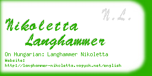 nikoletta langhammer business card